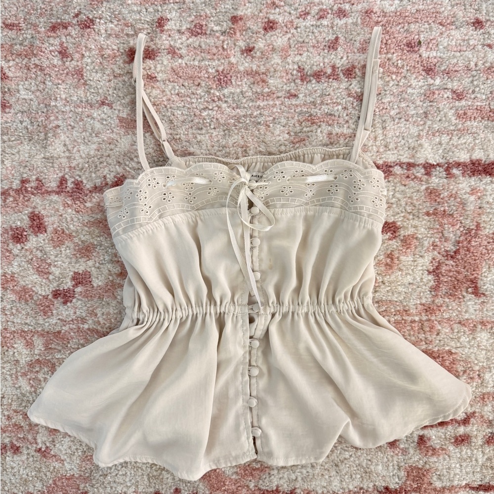 American Eagle Outfitters Cream Lace Camisole - Picture 2 of 3